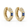 Aros Mila en Oro Amarillo 18k con Brillantes y Zafiros Aros Mila en Oro Amarillo 18k con Brillantes y Zafiros