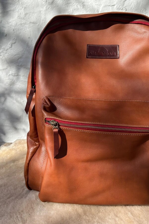 Mochila Moro Camel Red Zip