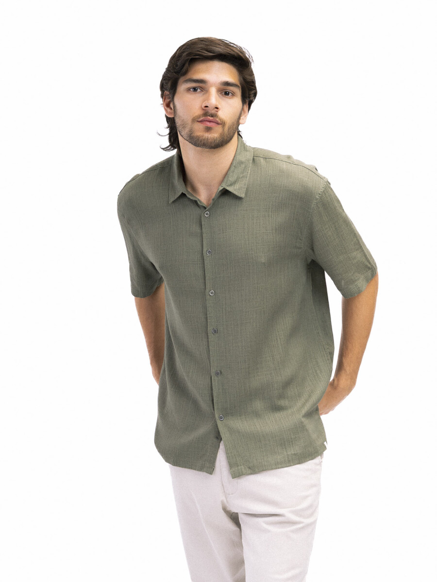 Camisa Manga Corta Hawaii - Kaki 