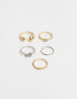 Sets Anillos Strass Anillos Sets De Metal - Combinacion Bicolor