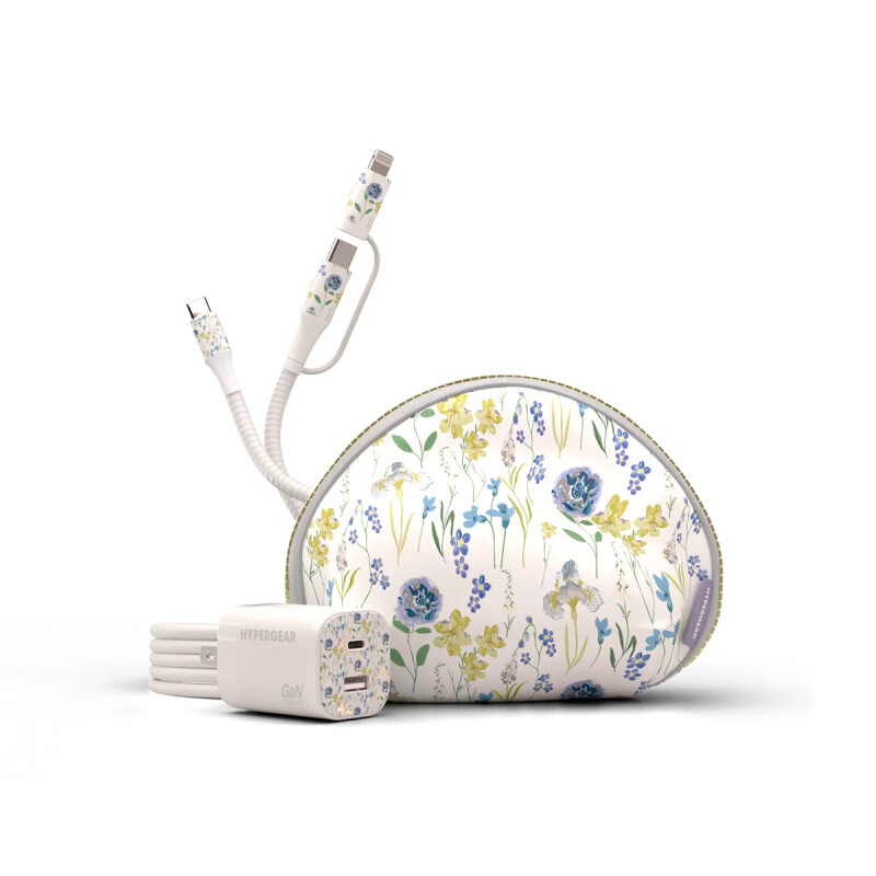 Kit de carga HyperGear USB-C PD 30W con cable Tipo-C/Lightning floral Kit De Carga Hypergear Usb-c Pd 30w Con Cable Tipo-c/lightning Floral