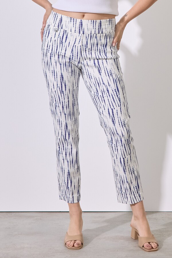 Pantalon Print BLANCO/AZUL