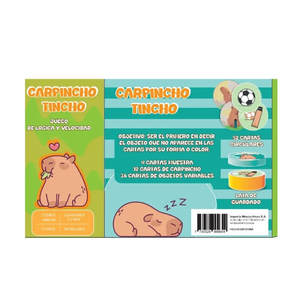 Carpincho Tincho – Juego de Memoria Infantil JUEGO DE MEMORIA CARPINCHO TINCHO