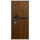 Puerta Desarmada Interior en MDF con Marco y Cerradura Lumax Marrón Oscuro Lisa Herraje Negro