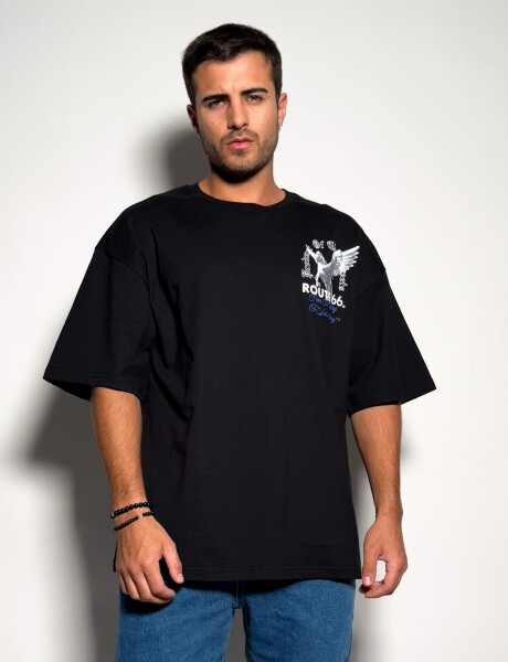 Remera oversize con estampas Iker Negro