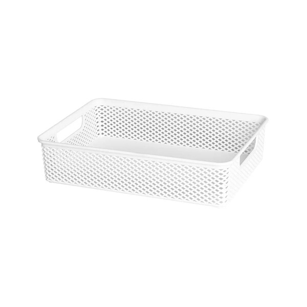 CESTO ORGANIZADOR LINEA BLANCO 30X21X7 CM. BLANCO
