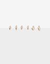 Aros Argollas Set Cubic zirconia Set De Argollas Cubic Dorado - Dorado