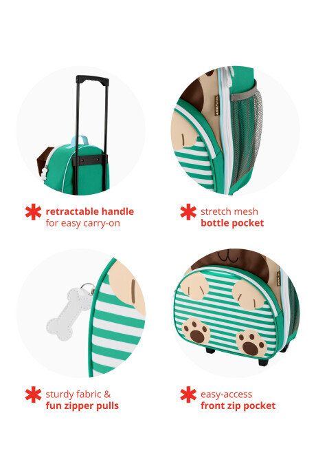 Mochila con rueditas, diseño perro Sin color
