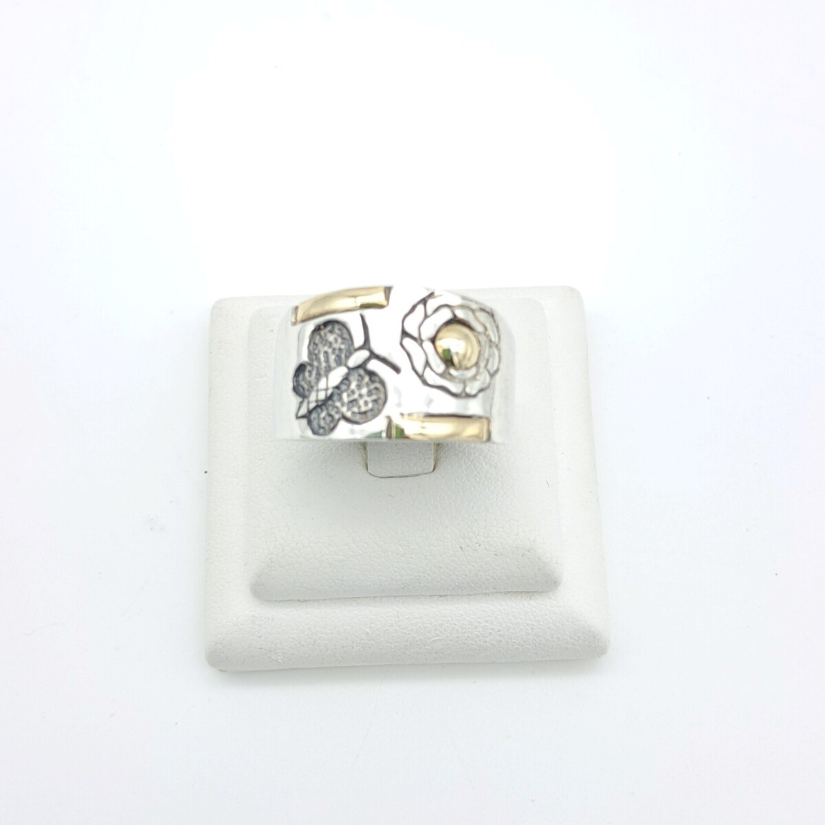 Anillo de plata 925 y double en oro 18 ktes. 