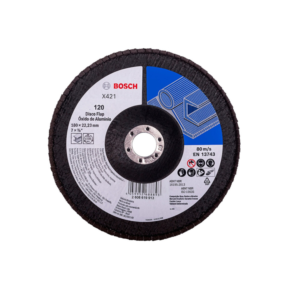 Disco Flap láminas p/lijar metal G120 Ø180mm X421 - BS3308 