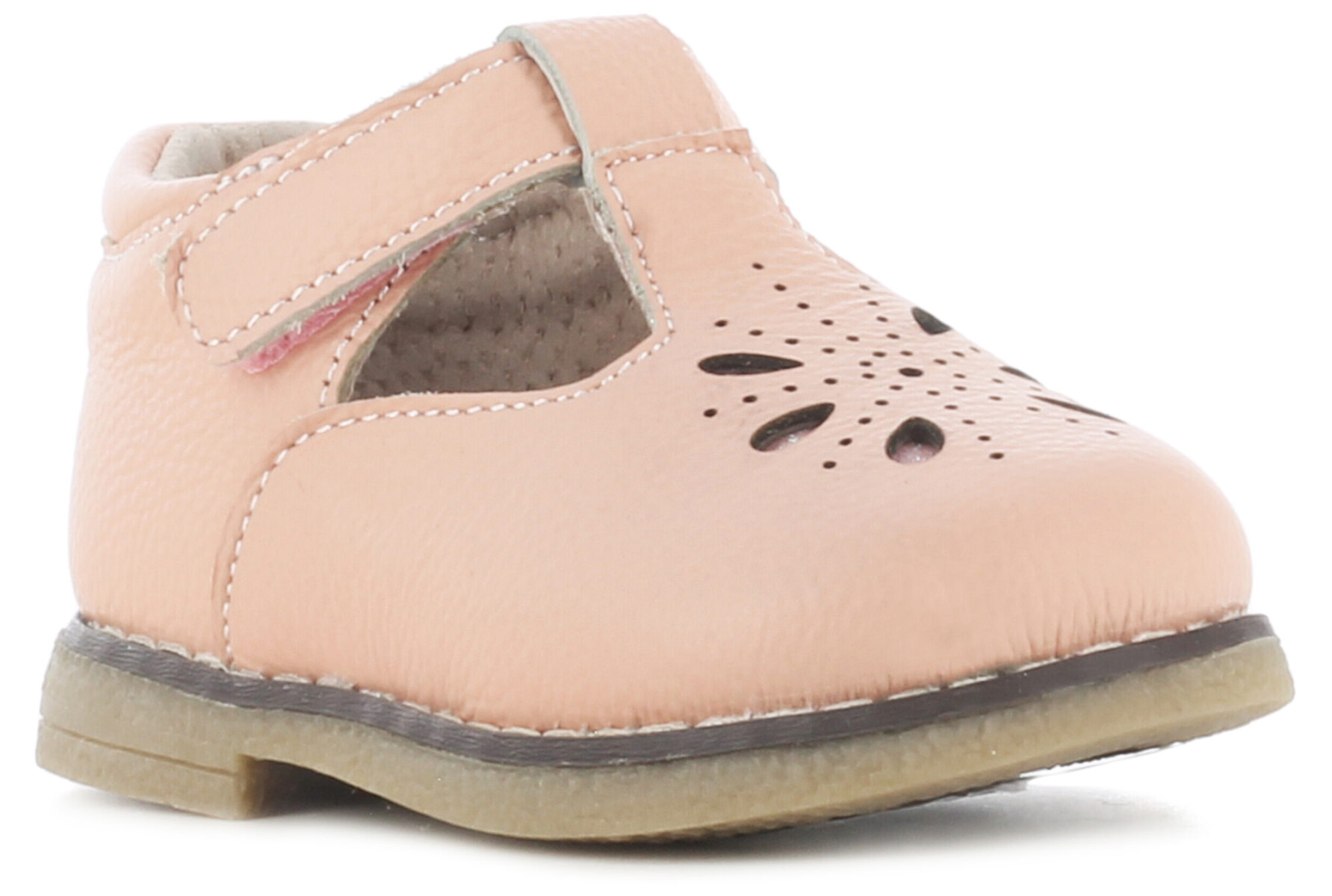 Zapato BERET con velcro y calado MINI MissCarol - Pink 