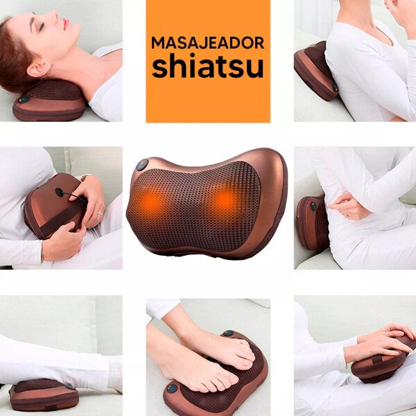 Pack Masajeador Eléctrico Shiatsu + Masajeador De Almohada PK MASAJEADOR SHIATSU + ALMOHADA 8028