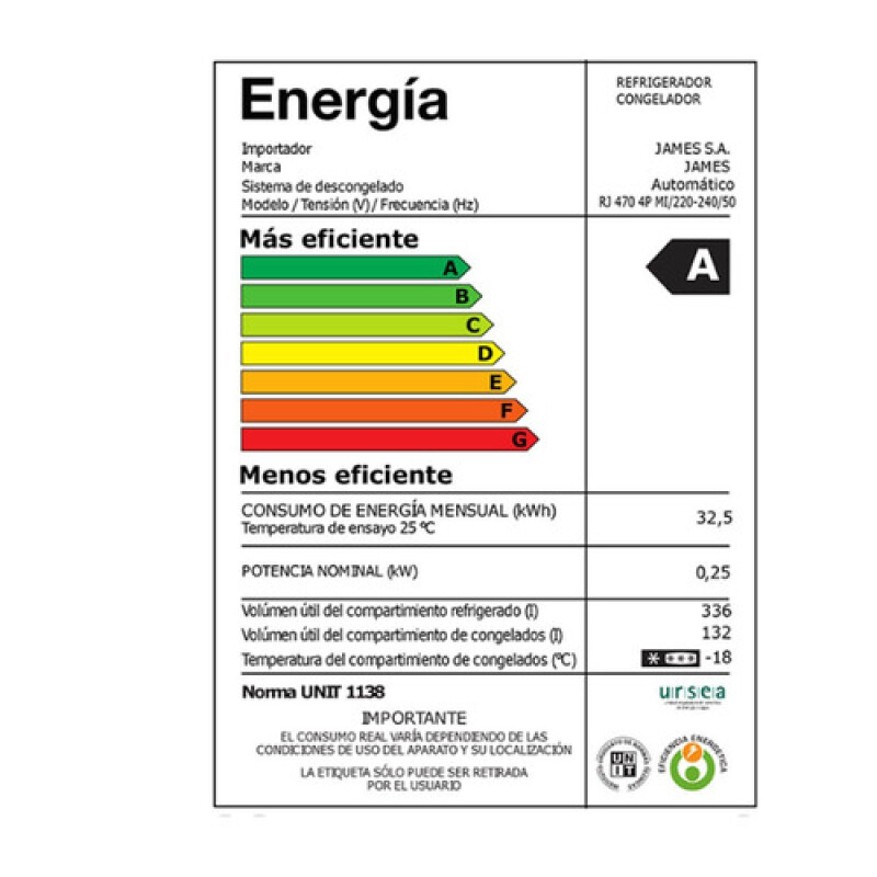 Refrigerador Con Freezer James Frio Humedo 204lts Refrigerador Con Freezer James Frio Humedo 204lts
