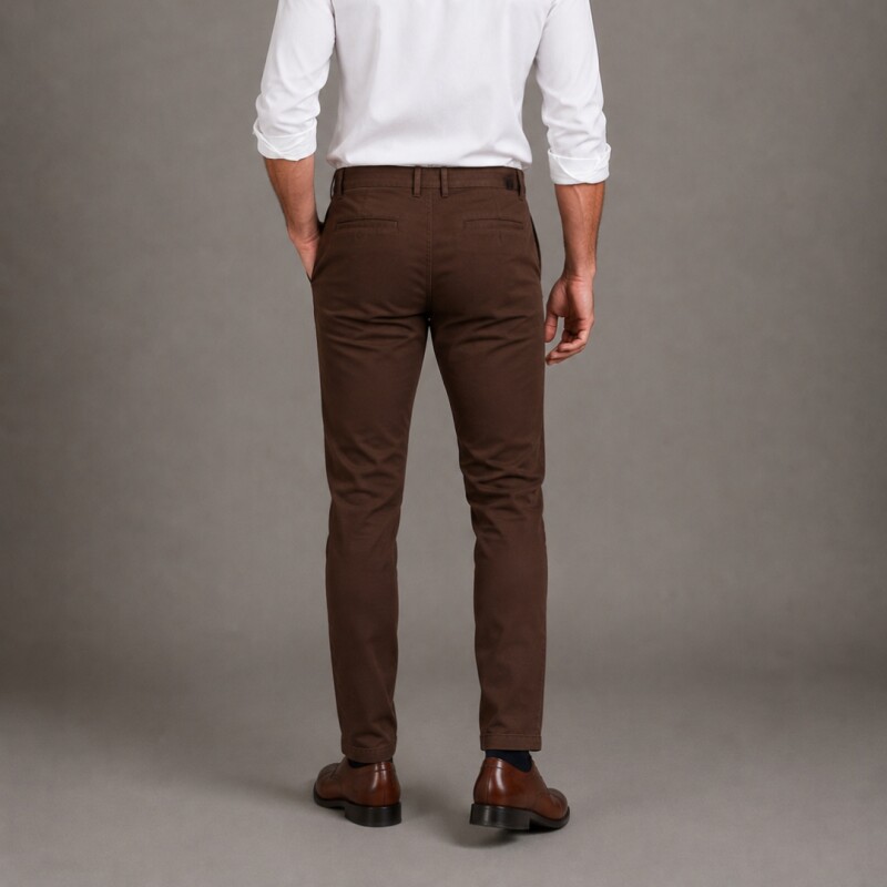 Pantalón de gabardina Chocolate