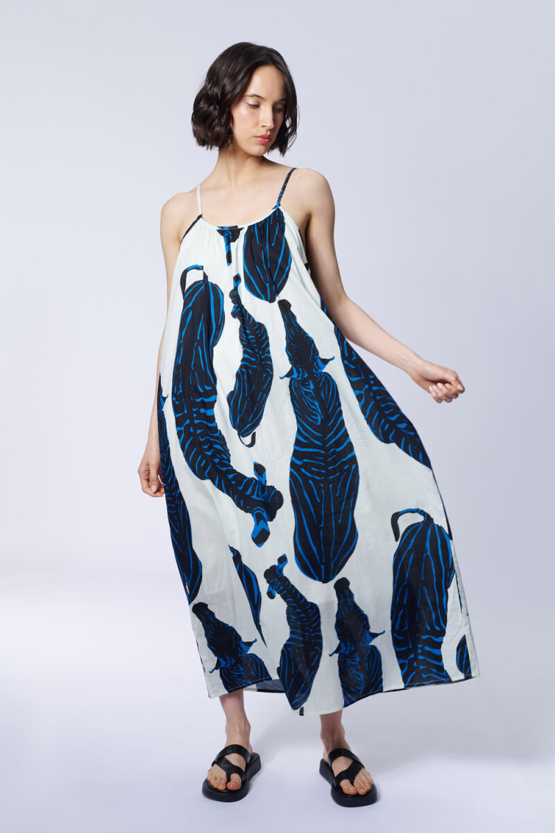Vestido algodón estampa Cebras Negro