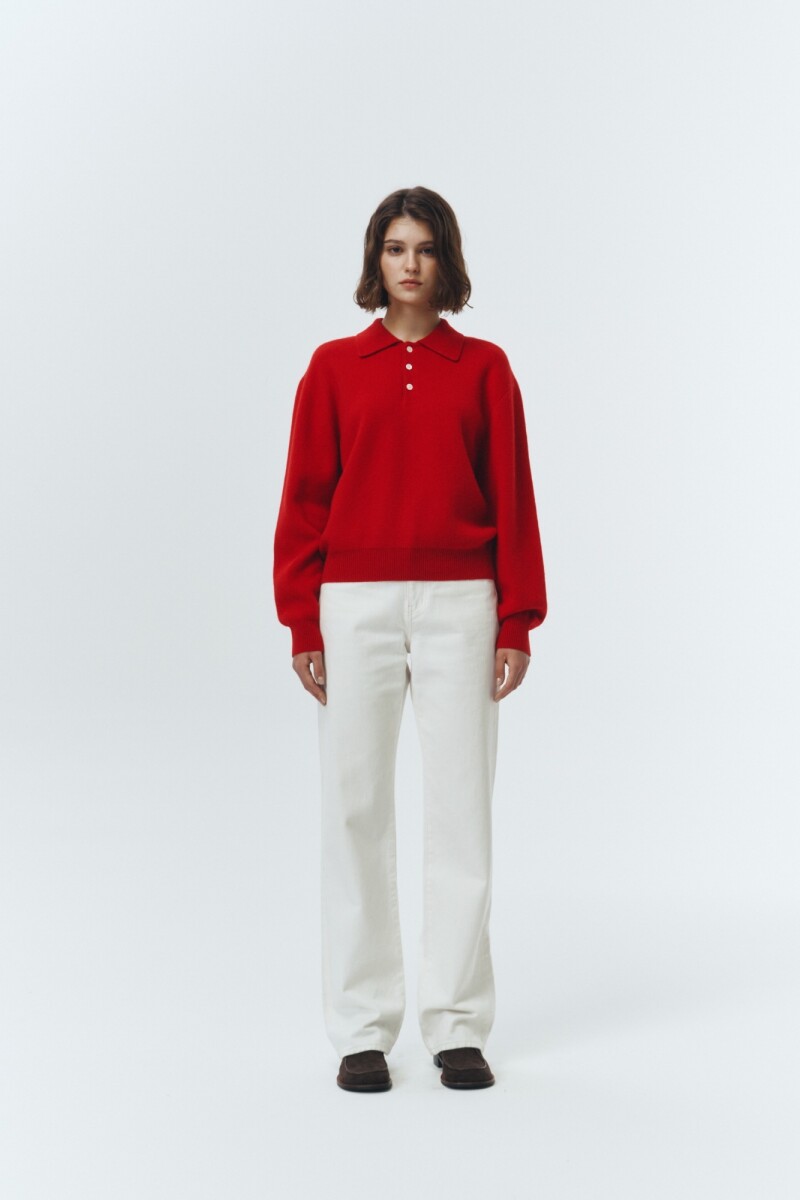 SWEATER POLO Rojo