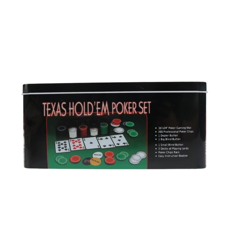 Set de 200 fichas de poker + cartas + paño Set de 200 fichas de poker + cartas + paño