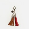 Llavero Charm Kumasi en cuero graneado Marron
