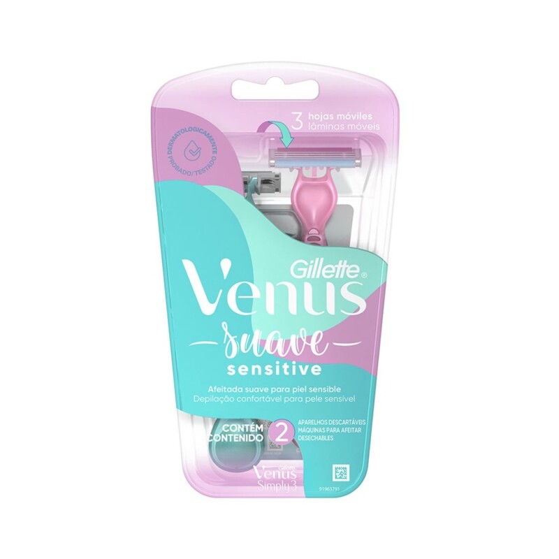Afeitadora Venus Simply Sensitive 2 Uds. Afeitadora Venus Simply Sensitive 2 Uds.