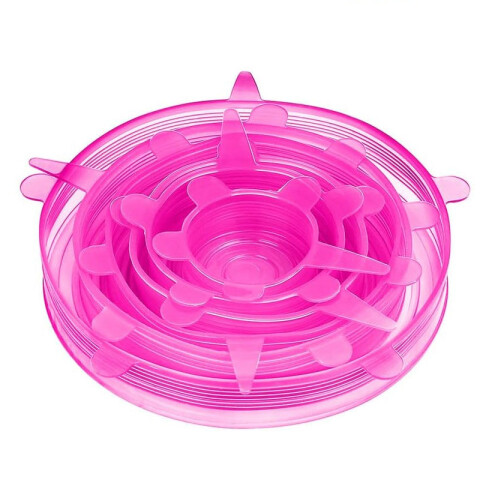Tapas de silicona ajustables reutilizables set 6 pcs Tapas De Silicona Ajustables Reutilizables Set 6 Pcs
