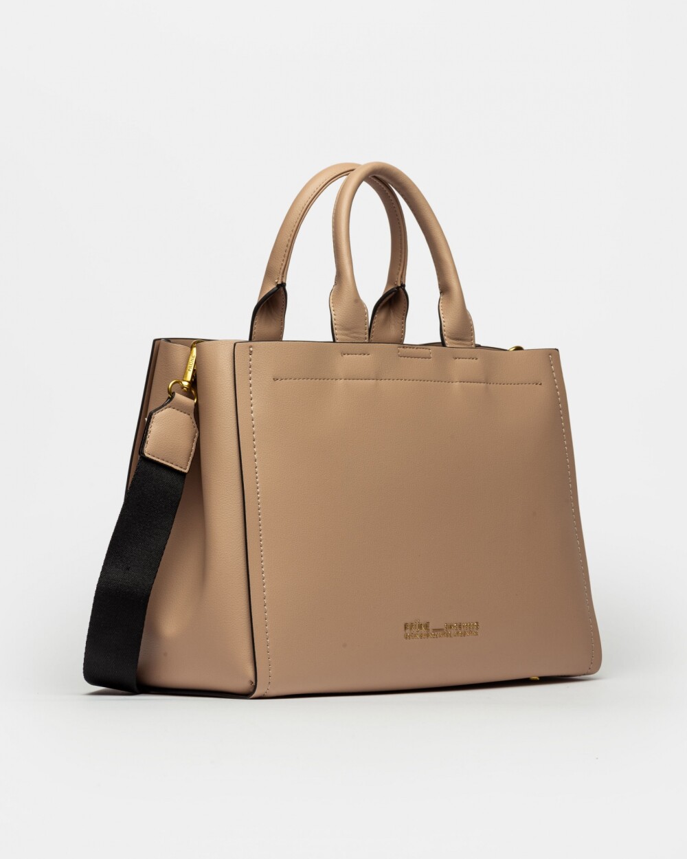 Cartera de Mano Anette Grande en Efecto Cuero Liso Natural