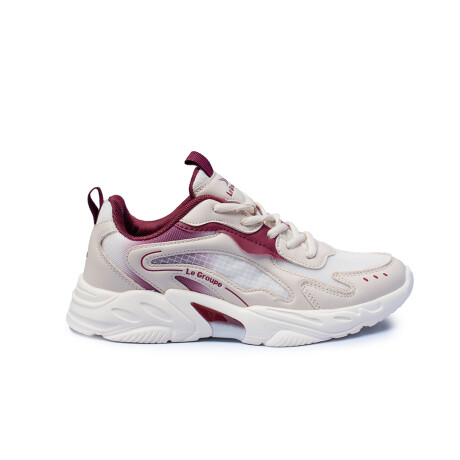 Calzado deportivo Dama LeGroupe BEIGE/BURGUNDY