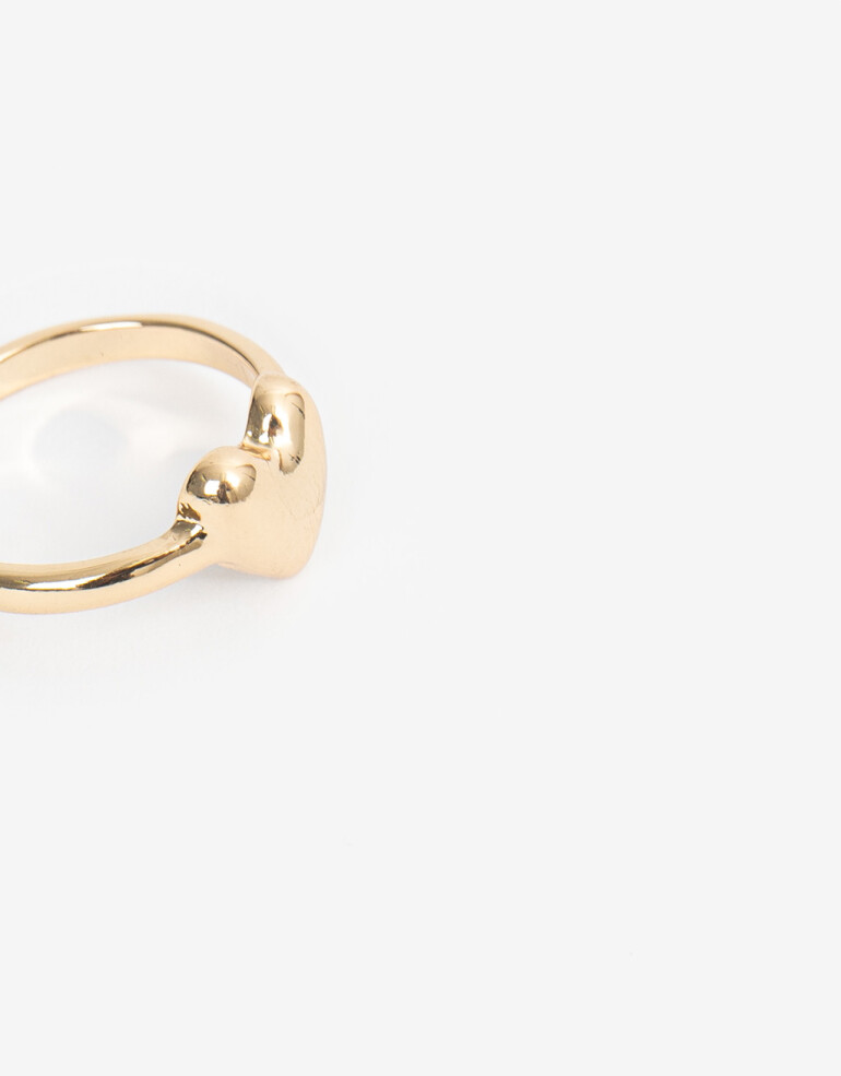 Anillos Chicos Metal Anillo Metal Corazón - Dorado