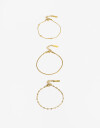 Pulseras Flexibles Sets Metal Set De Pulseras De Acero Combinadas - Dorado