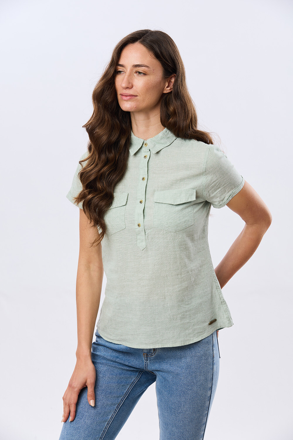 CAMISA DE LINO Menta