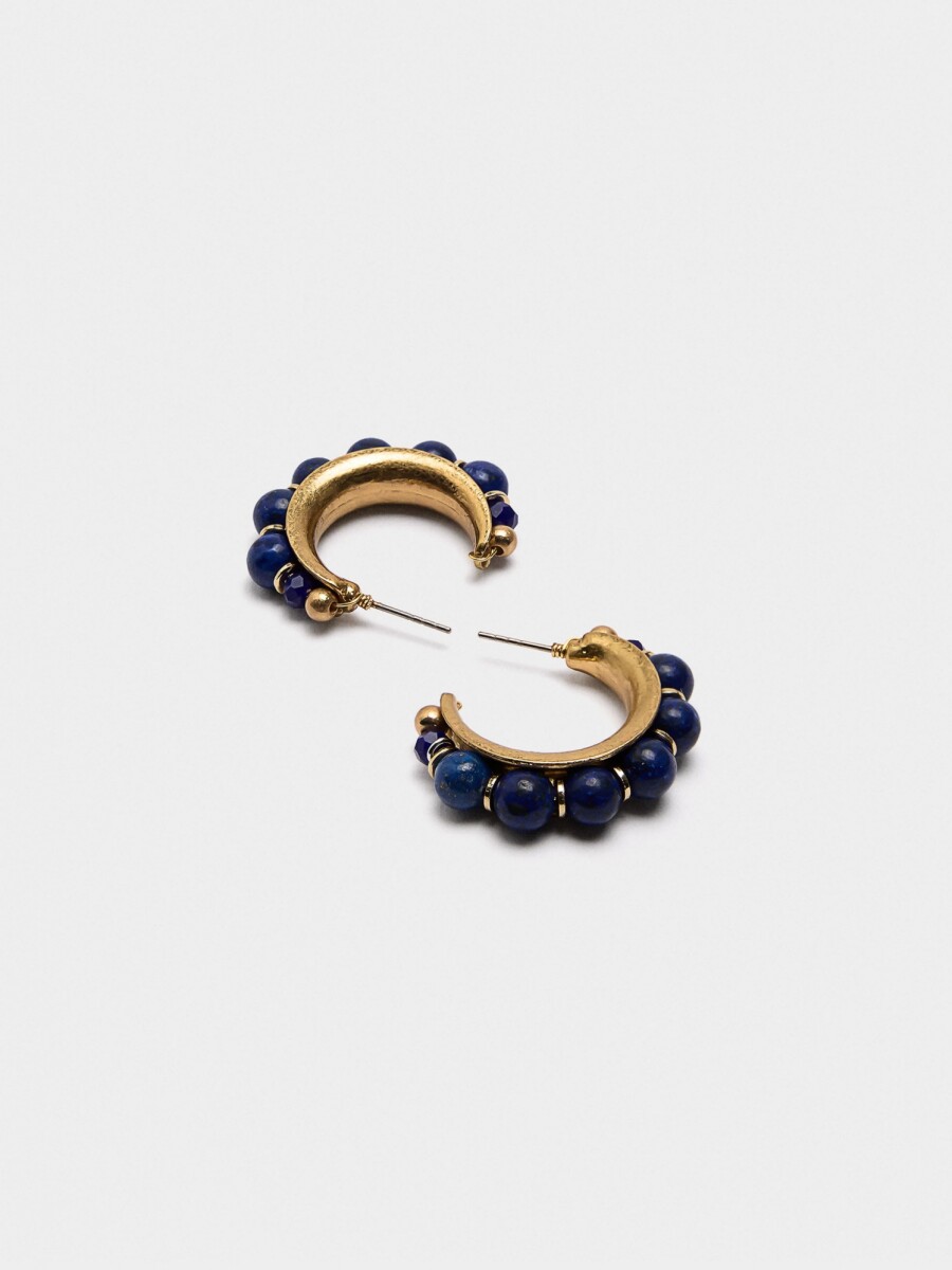 Aros Con Piedras azul