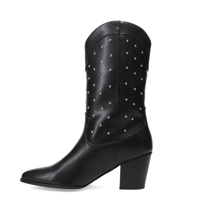 Bota de Mujer Miss Carol TAOS de caña alta con tachas Negro