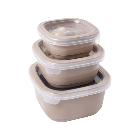 Set x 3 Recipientes Plásticos Lume BEIGE