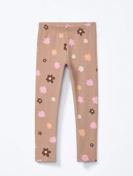 CALZA INFANTIL ESTAMPADA BEIGE