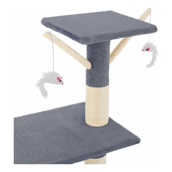 Rascador Torre 5 Niveles En Felpa Y Sisal Para Gato Juego Variante Color Gris Claro