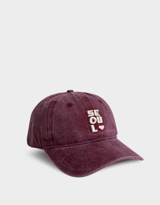 Caps Gorra Canvas Bordada - Rojo Burdeaux