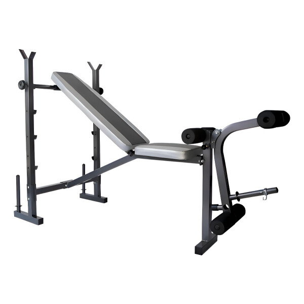 BANCO DE PECHOS Y PIERNAS PLEGABLE P / PESAS GRIS NEGRO BANCO DE PECHOS Y PIERNAS PLEGABLE P / PESAS GRIS NEGRO