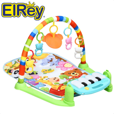 Alfombra Gimnasio Bebes C/Accesorios Piano Luz Sonido Verde