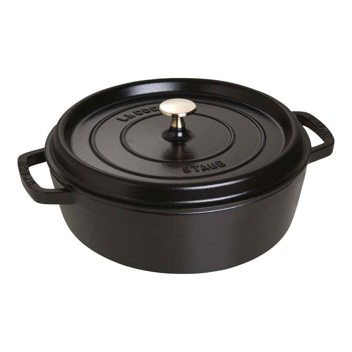 STAUB COCOTTE FLAT 6L NEGRA 