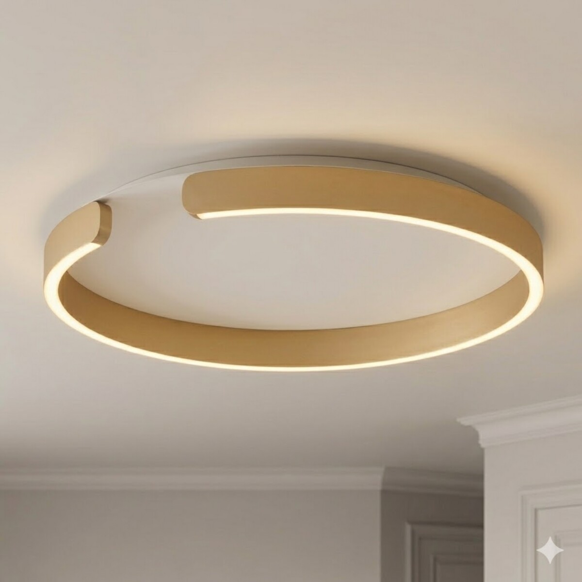 Plafón LED, Diseño anillo cortado, Dimerizable 30W 40CM - DORADO 