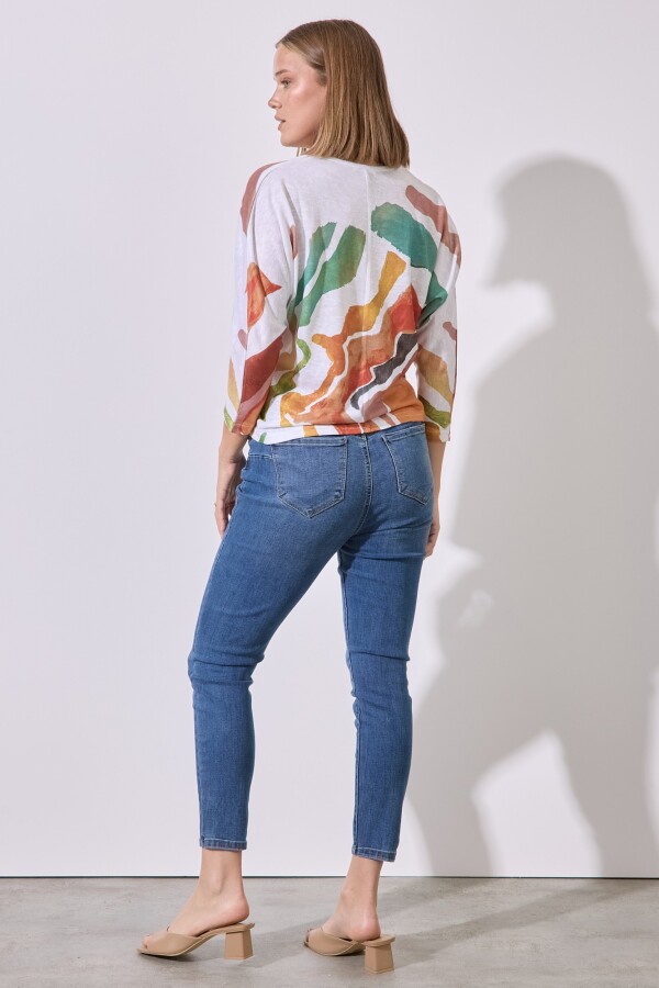 Blusa Tejido Printed MULTI/TOSTADO