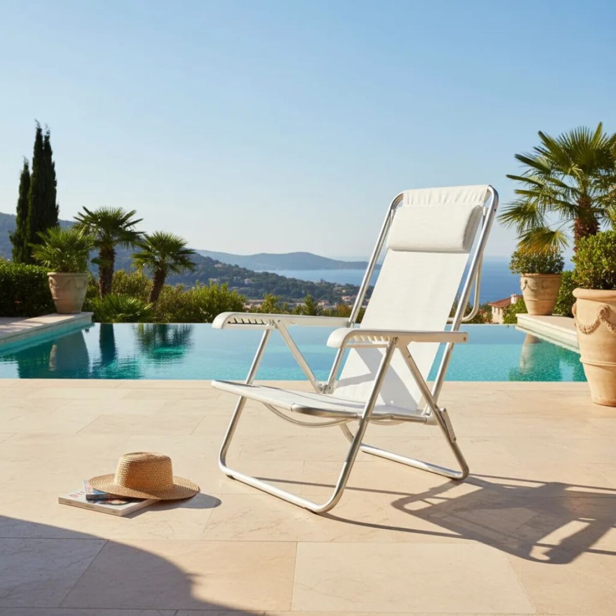 SILLA PLAYA BLANCO MOR ALUMINIO 8 POSICIONES 