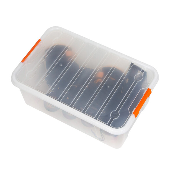 Caja plástica multi. transparente con tapa 52 lts TT0372