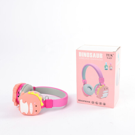 AURICULARES BLUETOOTH CON VINCHA DISEÑO DINOSAURIO ROSADO AURICULARES BLUETOOTH CON VINCHA DISEÑO DINOSAURIO ROSADO