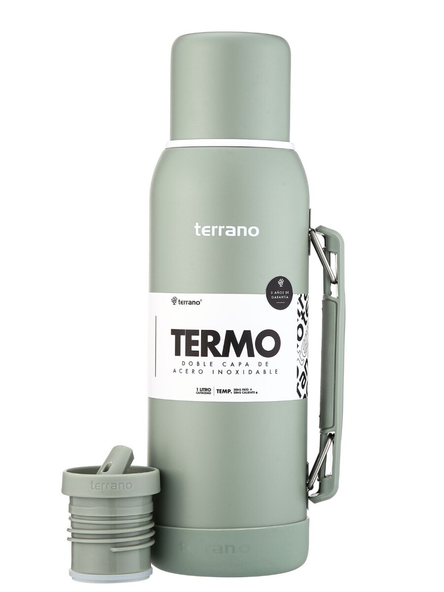 Termo Premium 1lt. Con base de Silicona - Oliva 