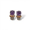 Caravanas Vintage Amatista-Plata y oro-Amatista y Zirconia-CA5135 conpiedra