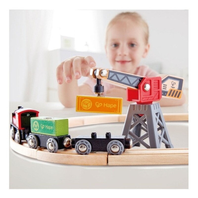 Pista de trenes en madera - Ciudad ajetreada Hape Pista de trenes en madera - Ciudad ajetreada Hape