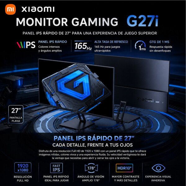 Monitor Xiaomi G27i 200hz 27" 167hz Fhd MONITOR XIAOMI 27" 200HZ 1MS G27I