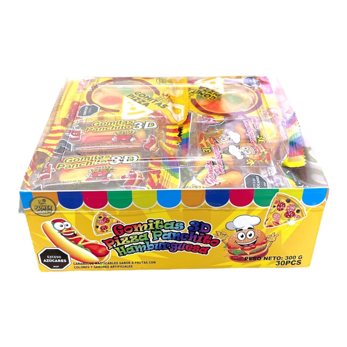 Goma Panchos, Hamburguesas, Pizzas x 30 