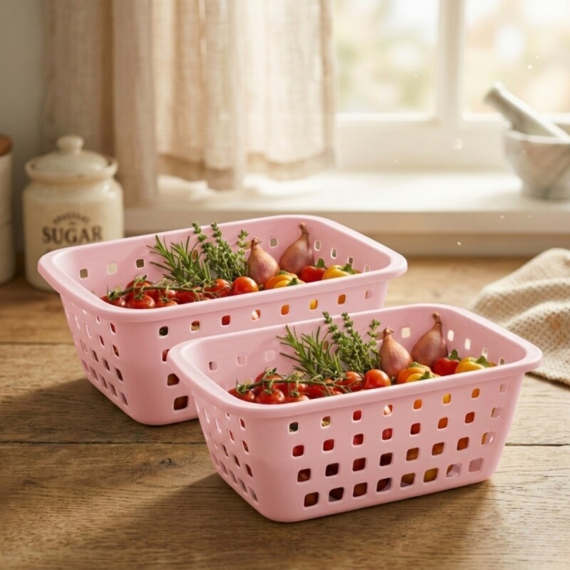 Set x2 Cesto mediano 3 lts ROSADO