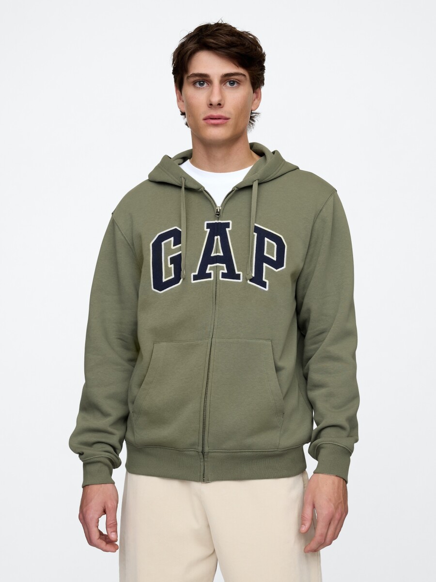 Canguro Logo Gap Con Cierre Hombre - Mesculen Green 